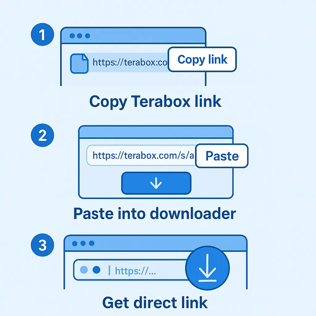 How TeraBox direct download generator works in 3 steps