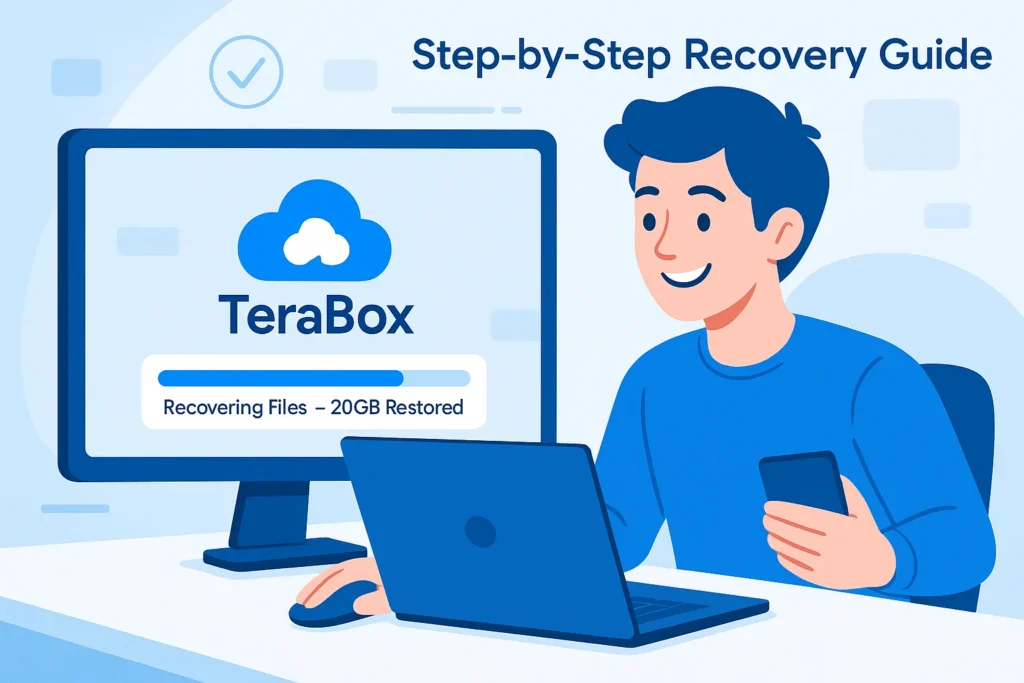User recovering 20GB data from TeraBox – File restoration progress