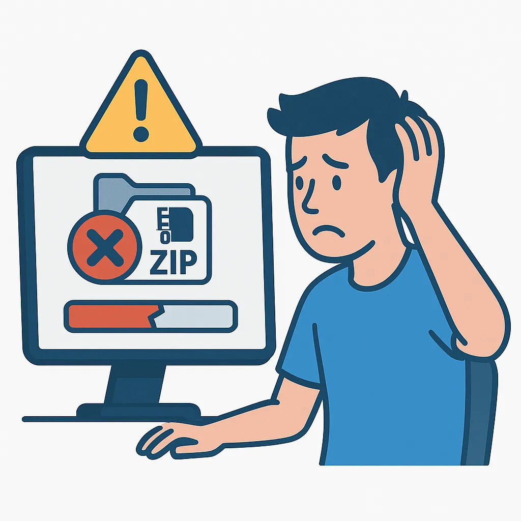 User facing a failed ZIP file download error from cloud storage